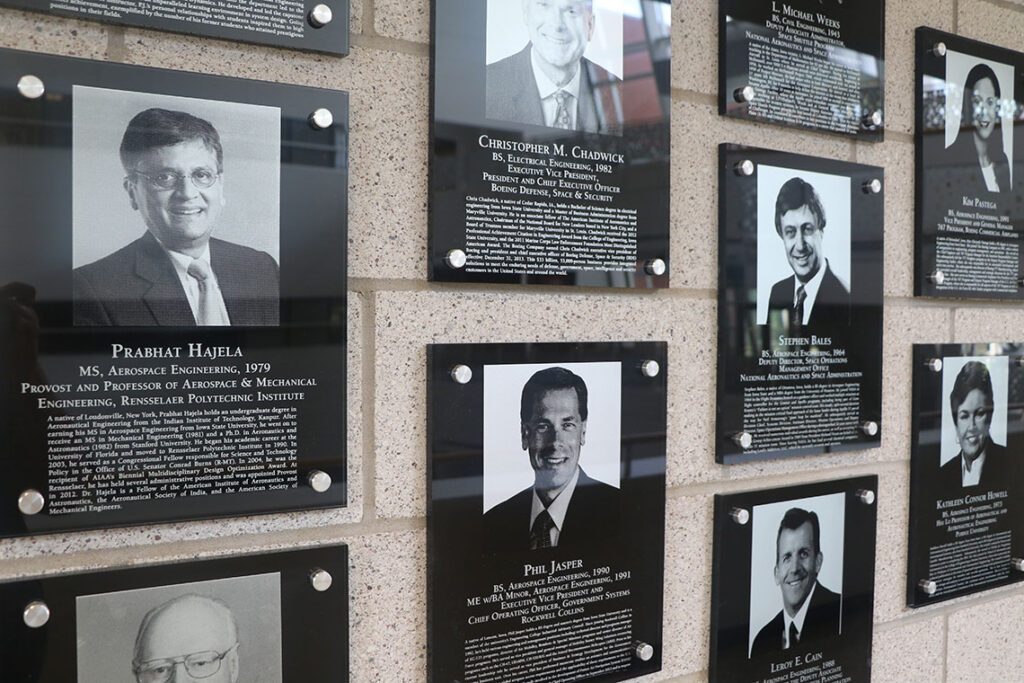 Hall of Distinguished Alumni plaques